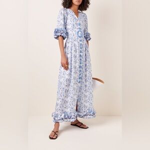 Gül Hürgel Long Floral Blue Dress